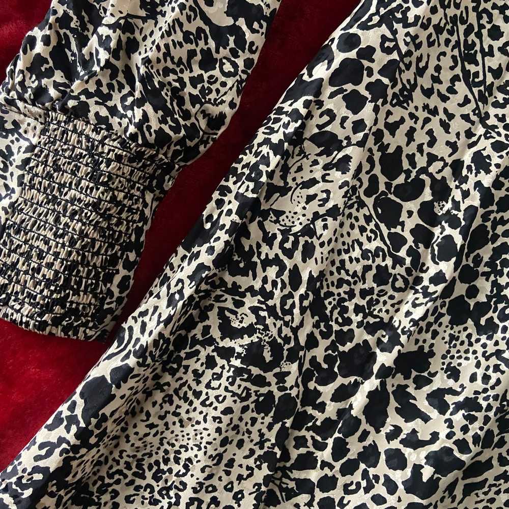 Rebecca Taylor Leopard Print Silk Dress Size 2 - image 7