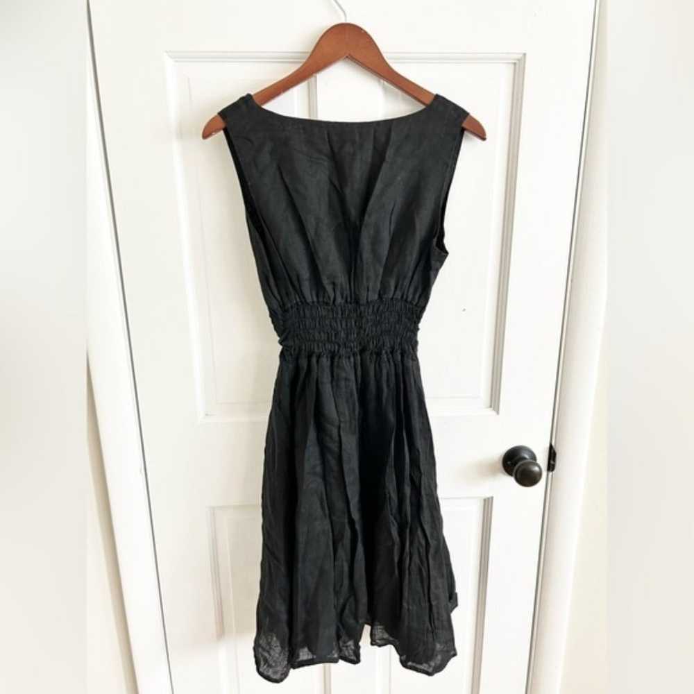 CP shades black linen midi fit and flare dress - image 2