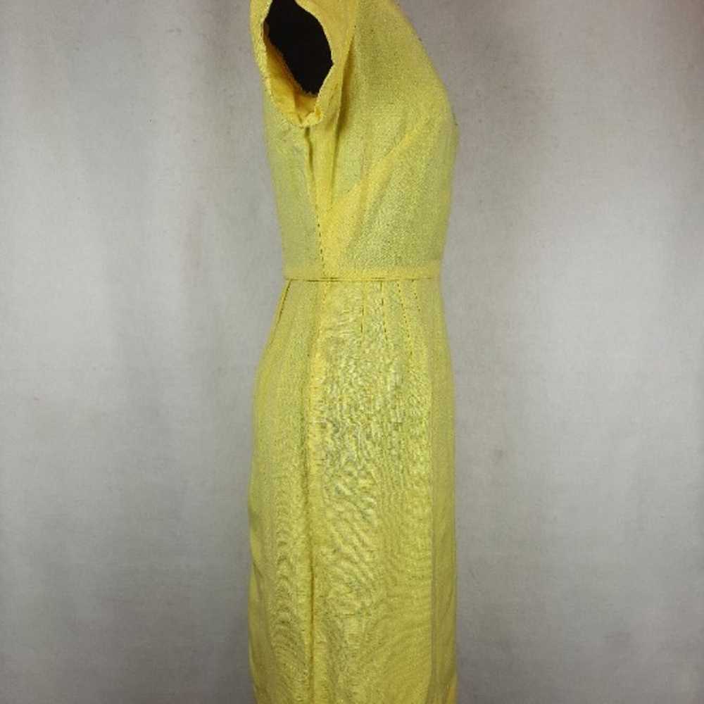 VTG Size XS Sheath Dress 50s/60s Beaded Floral Ne… - image 4