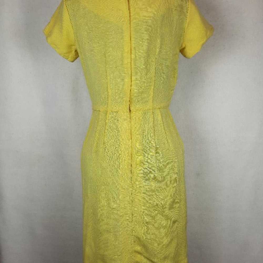 VTG Size XS Sheath Dress 50s/60s Beaded Floral Ne… - image 5