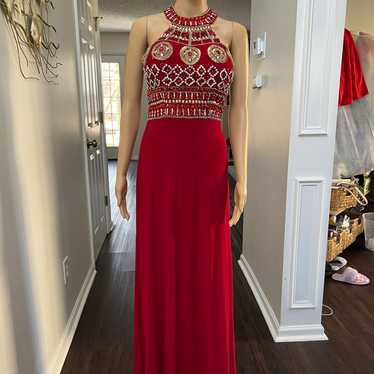 Prom High Halter Bedazzled Column Gown size 6