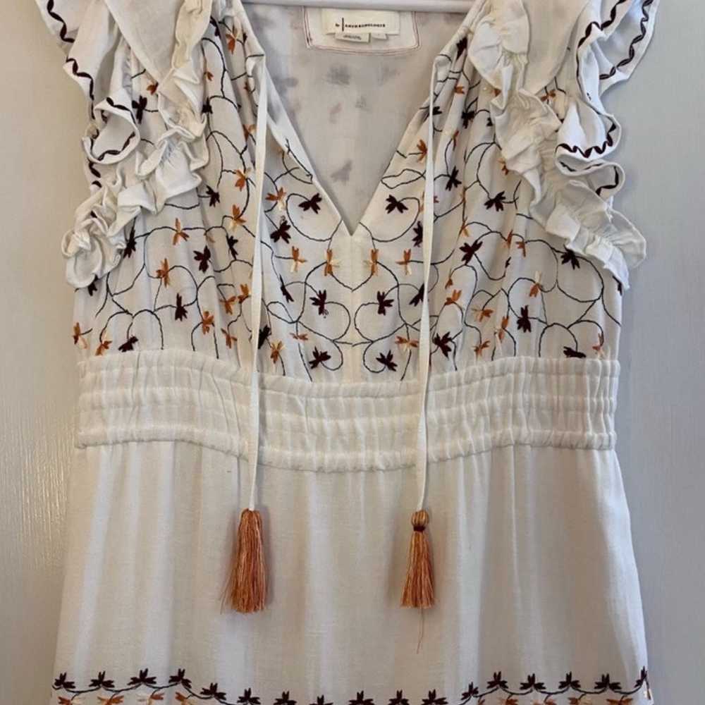 Anthropologie Embroidered Linen Midi Dress - image 5