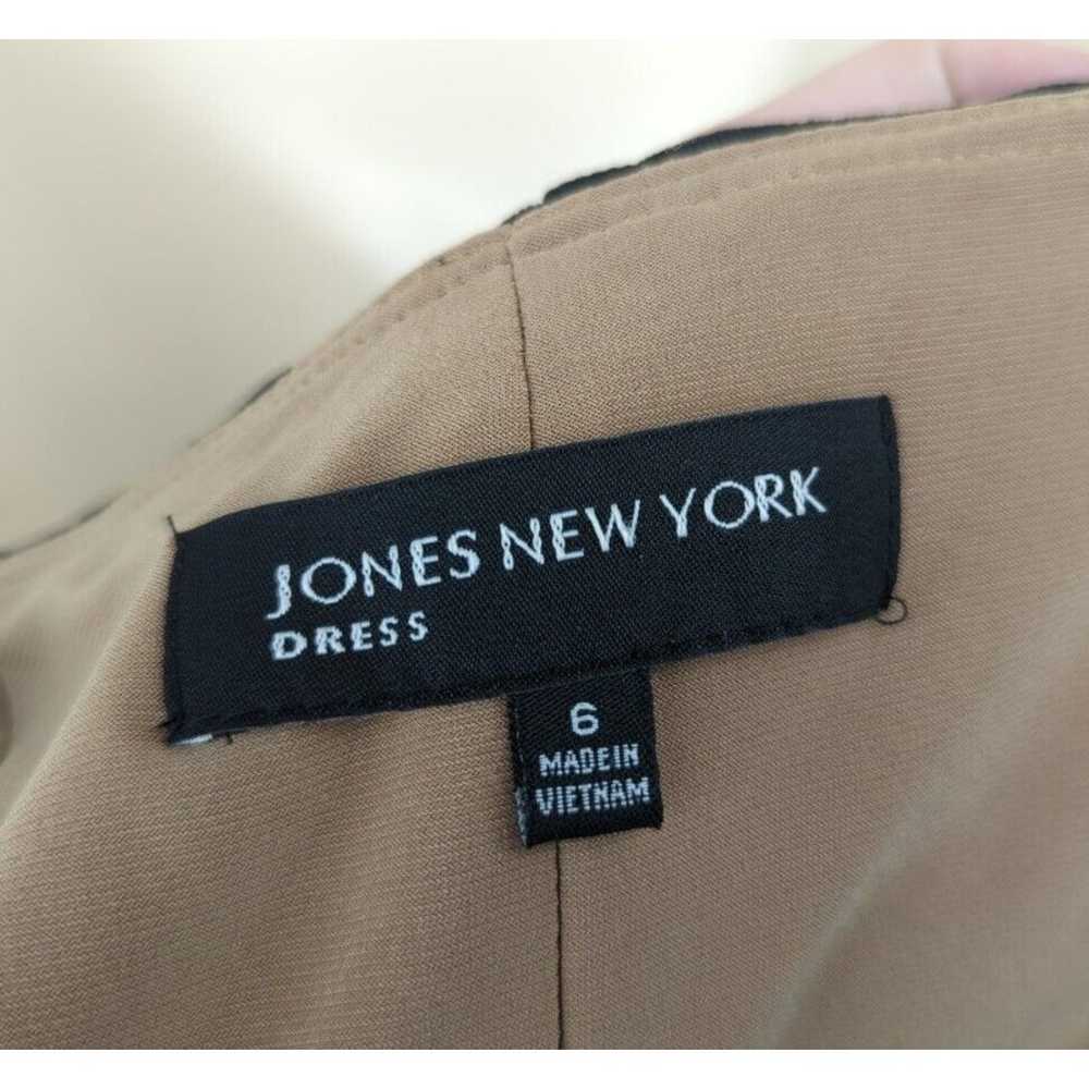 JONES NEW YORK Black Fit Flare Dress Nude Cap Slv… - image 5