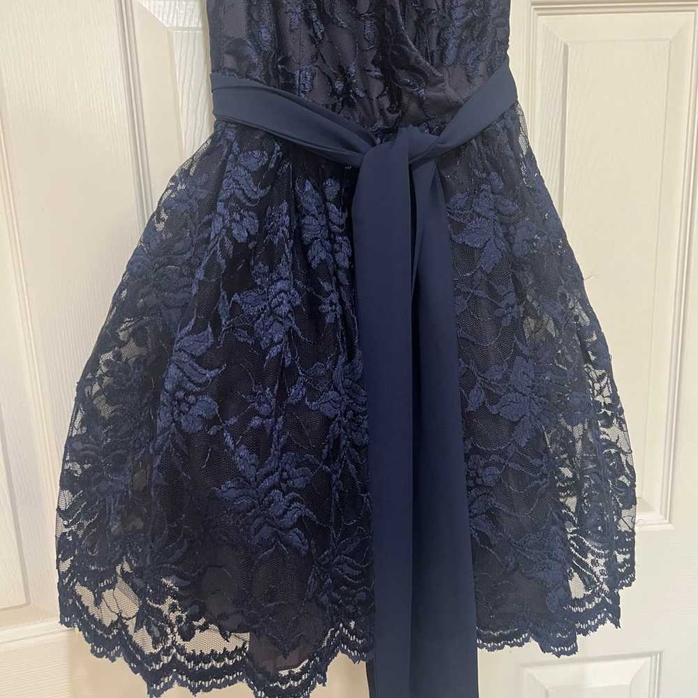 A.B.S Evening Collections Blue Lace tulle sleeves… - image 3