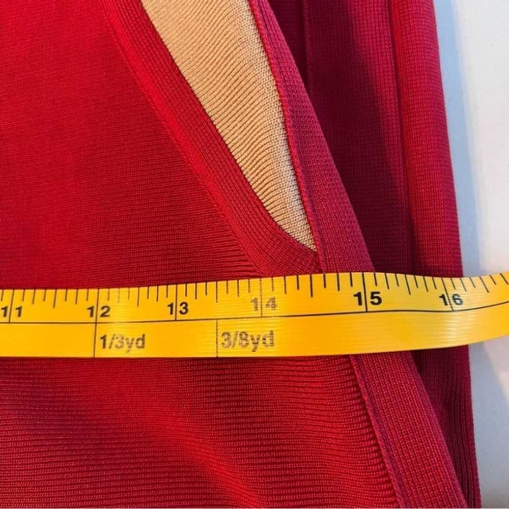 Mac Duggal Red Bodycon Midi Dress Size 4 - image 11