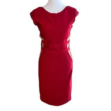 Mac Duggal Red Bodycon Midi Dress Size 4 - image 1