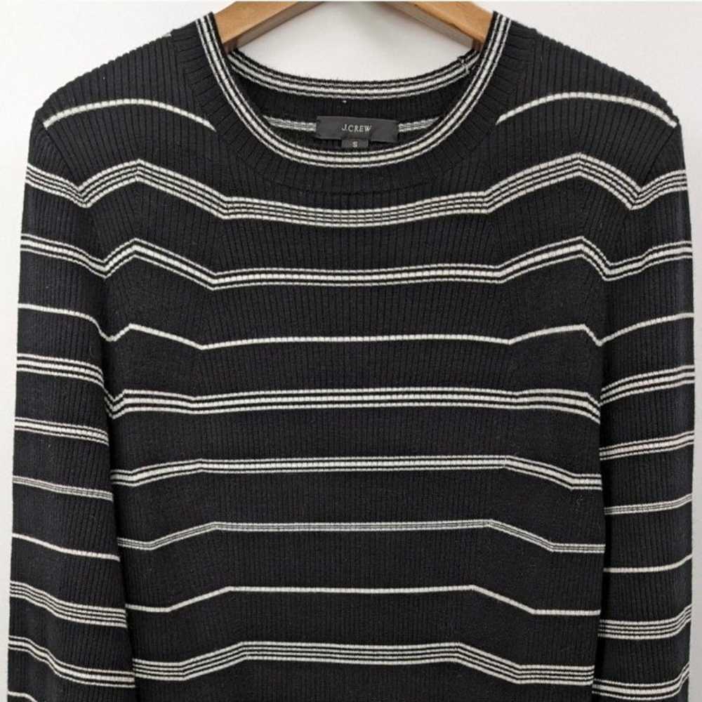 J. Crew Mixed Stripe Sweater Dress Bell Sleeve Ri… - image 5