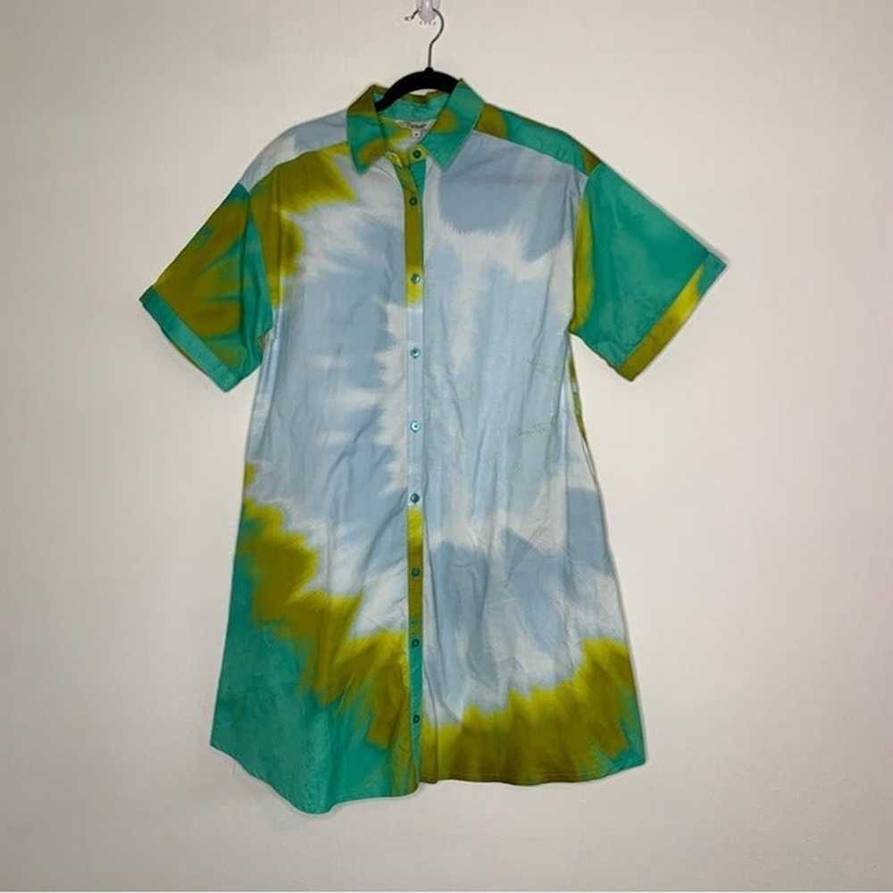 Tucker NYC safari shirtdress-seafoam chartreuse t… - image 3