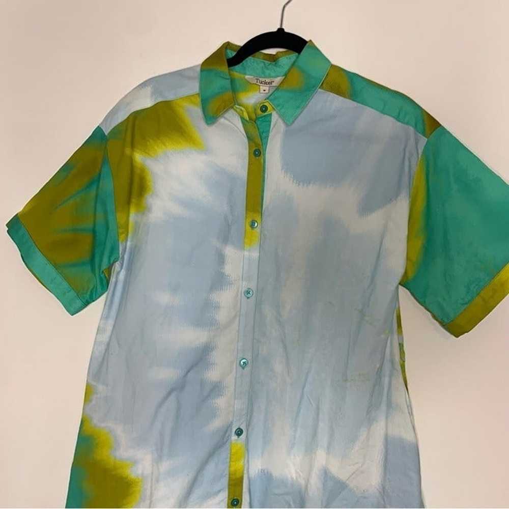 Tucker NYC safari shirtdress-seafoam chartreuse t… - image 7
