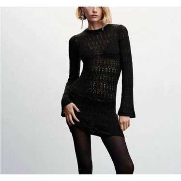 Free People Crochet Sweater Dress (Black). Size: L - image 1