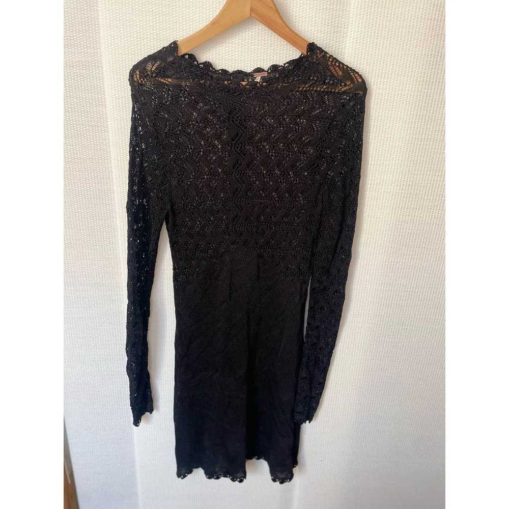 Free People Crochet Sweater Dress (Black). Size: L - image 3
