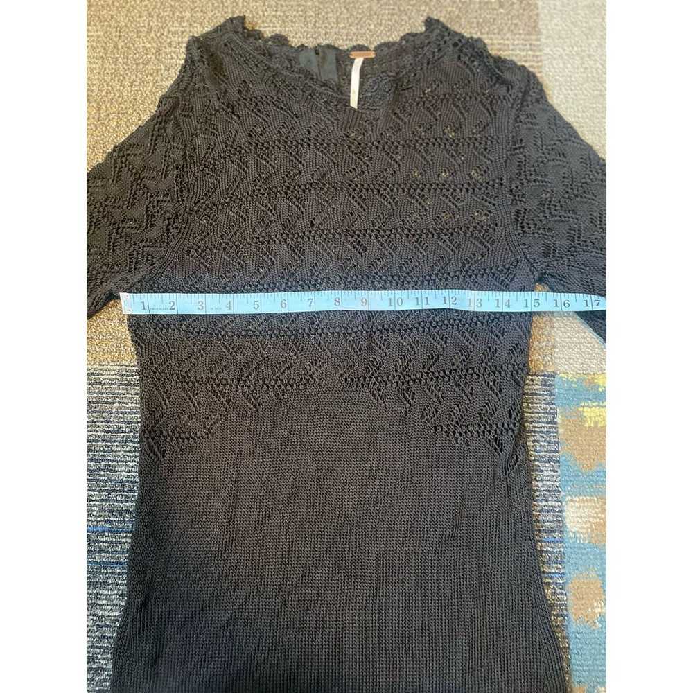 Free People Crochet Sweater Dress (Black). Size: L - image 6