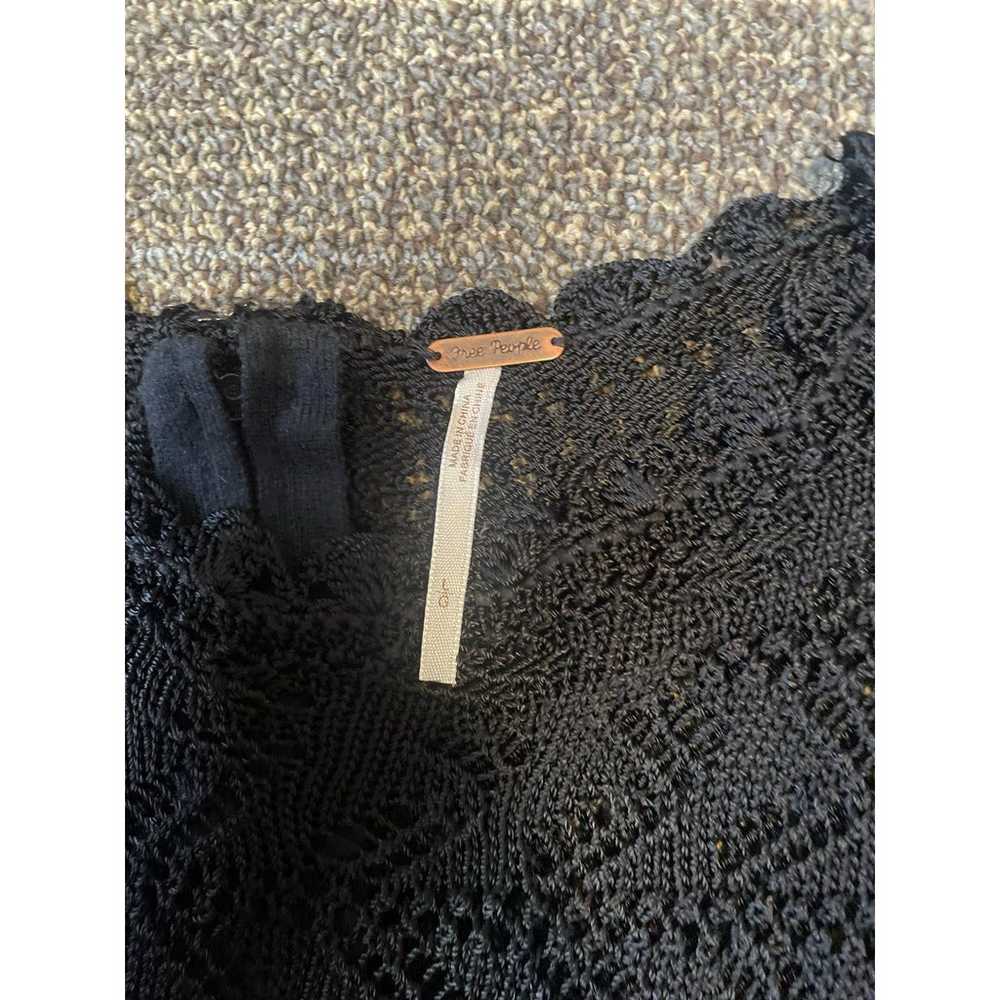 Free People Crochet Sweater Dress (Black). Size: L - image 7