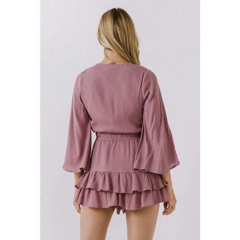 La Ven Front Bow Tie Romper with Ruffled Hem size… - image 2