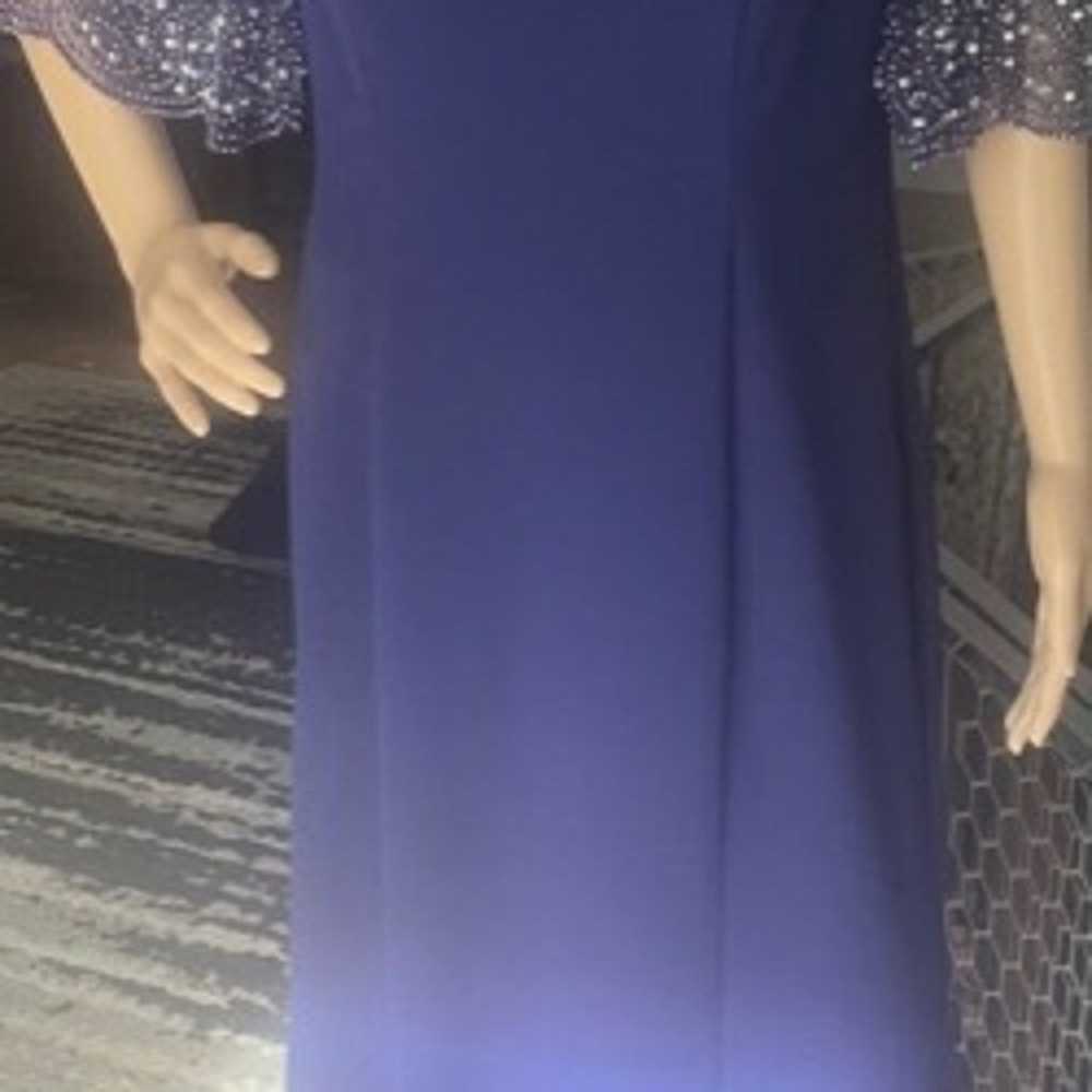 Alex Evenings Gown Size 14 Cobalt Blue Beaded Sle… - image 1