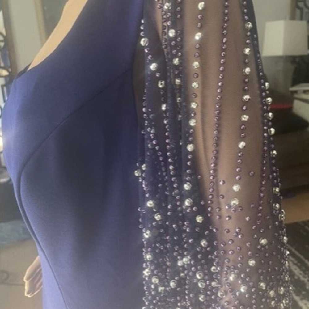 Alex Evenings Gown Size 14 Cobalt Blue Beaded Sle… - image 3