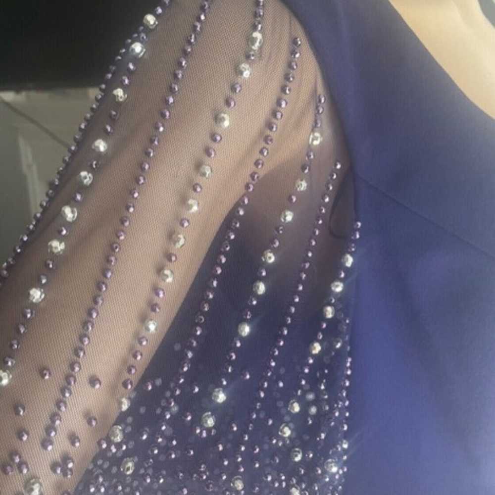 Alex Evenings Gown Size 14 Cobalt Blue Beaded Sle… - image 8