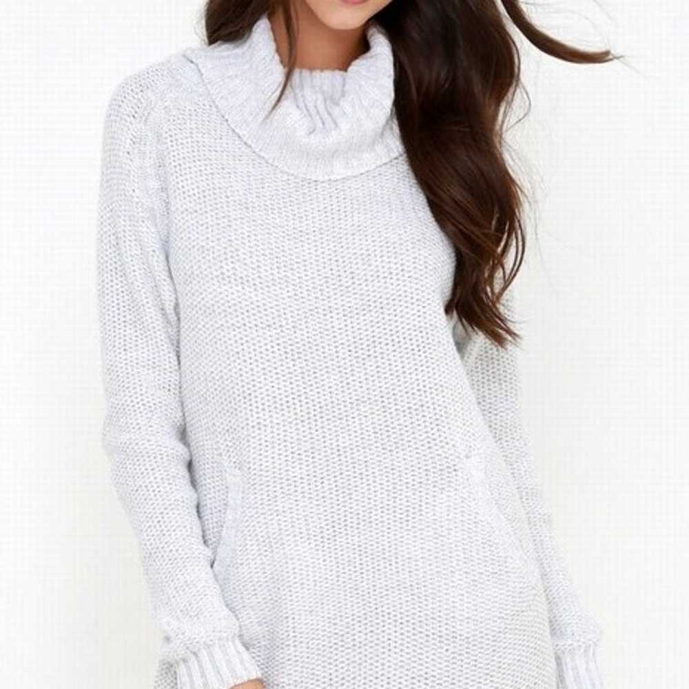 NWOT White Knit Bubble Sweater Mini Dress Pockets - image 7