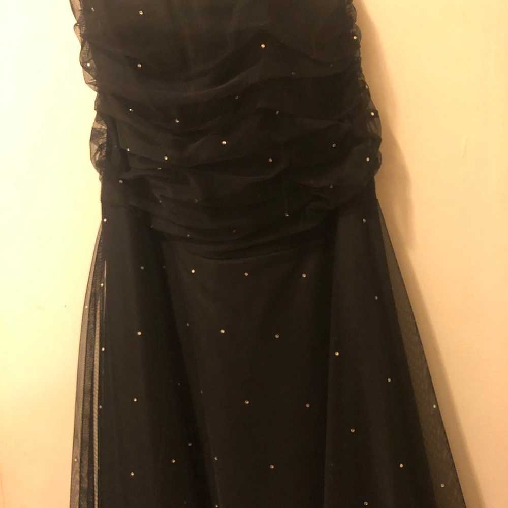 Strapless Rhinestone Black Dress - image 10
