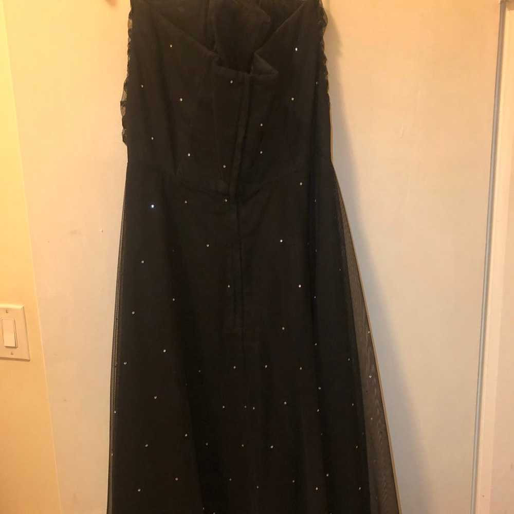 Strapless Rhinestone Black Dress - image 11
