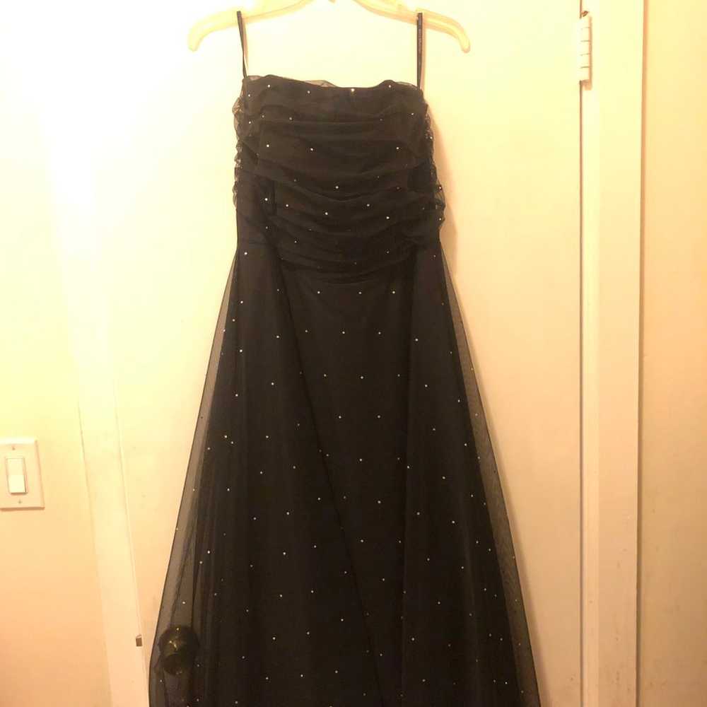 Strapless Rhinestone Black Dress - image 3