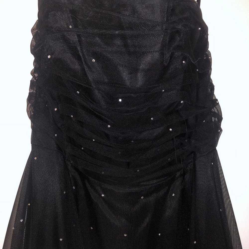 Strapless Rhinestone Black Dress - image 4