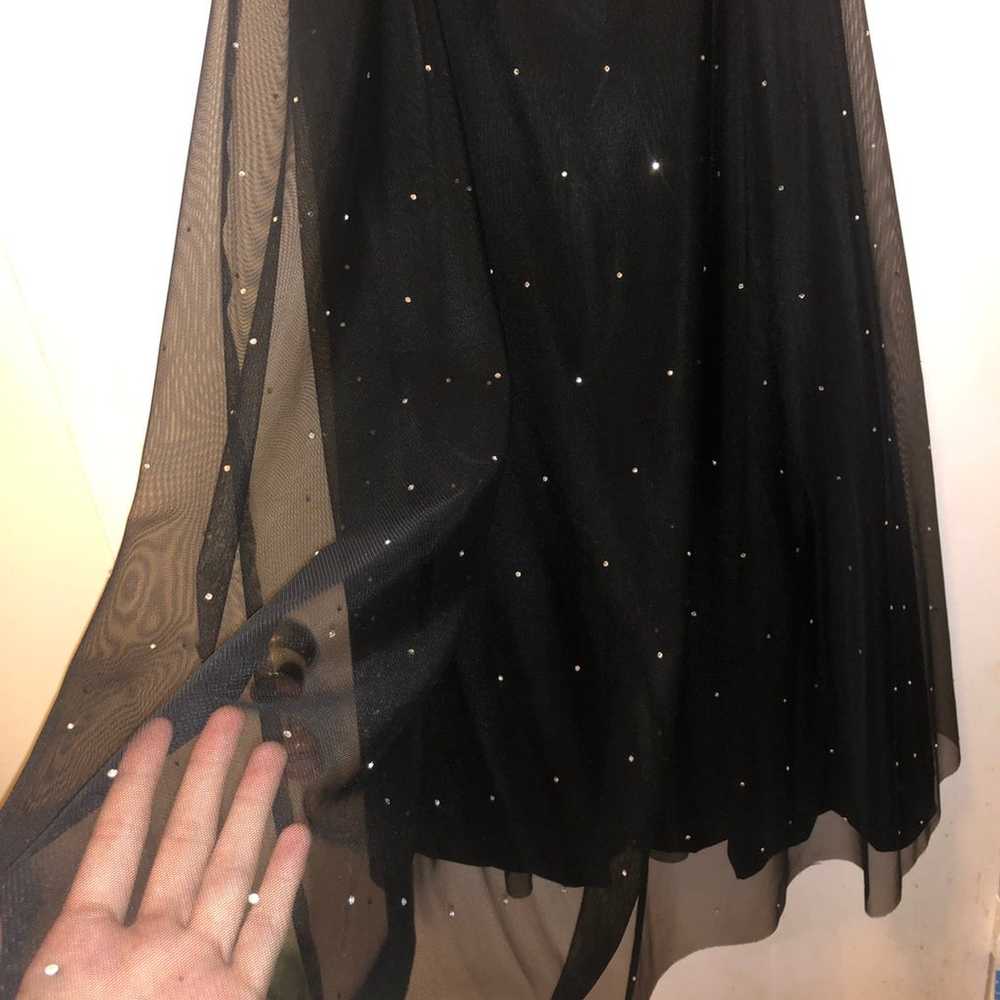 Strapless Rhinestone Black Dress - image 6