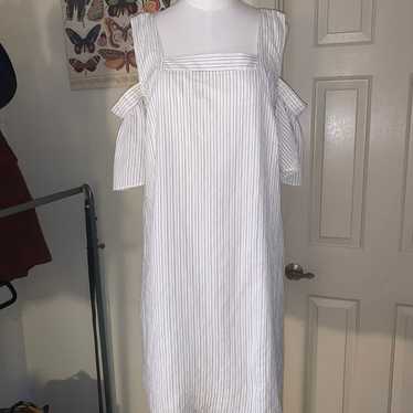 Madewell Striped Cold-Shoulder Dress
