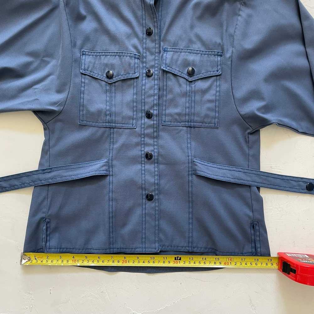 Vintage Jacket & Skirt Set Dusty Blue Shirt Dress… - image 10