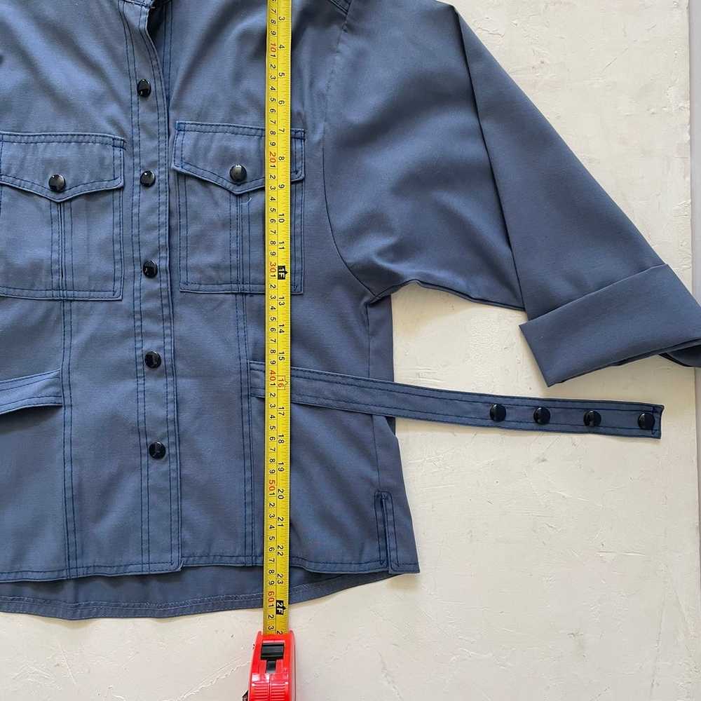 Vintage Jacket & Skirt Set Dusty Blue Shirt Dress… - image 11