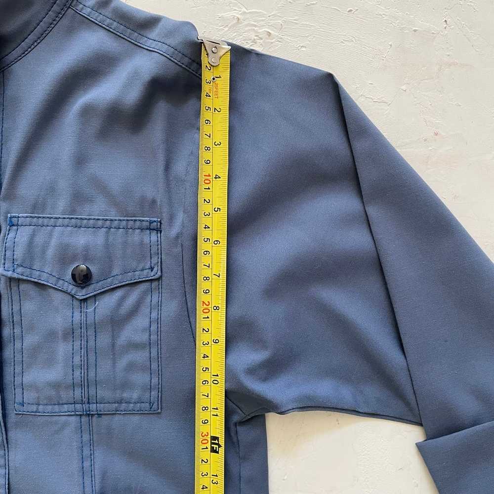 Vintage Jacket & Skirt Set Dusty Blue Shirt Dress… - image 12