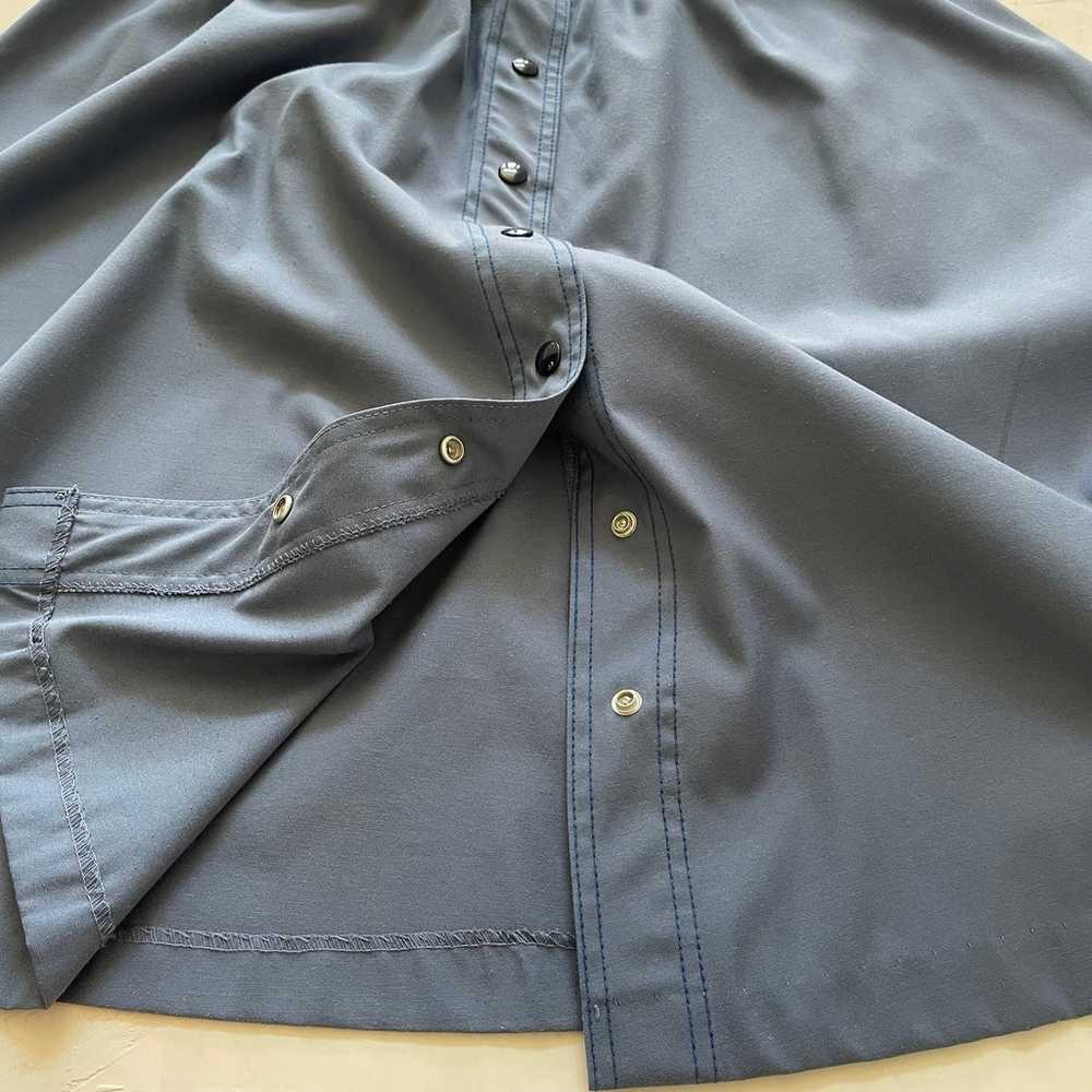 Vintage Jacket & Skirt Set Dusty Blue Shirt Dress… - image 8