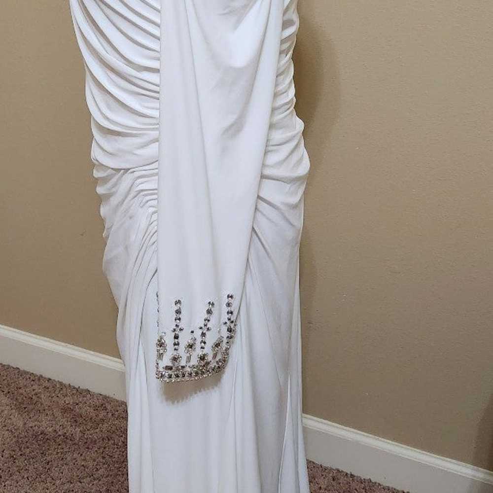One shoulder long sleeve gown - image 4