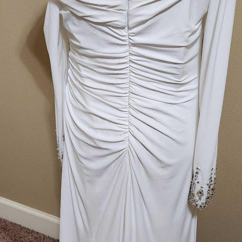 One shoulder long sleeve gown - image 5