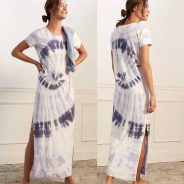 Sundry short sleeve navy tie dye maxi dress with … - image 1