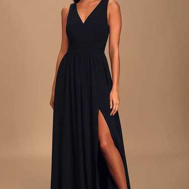 Thoughts of Hue Black Surplice Maxi Dress