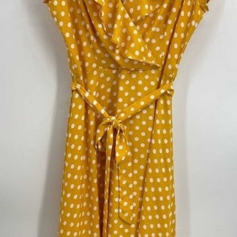 Gabby Skye -Yellow & White Polk-a-Dot Dress-16 - image 2