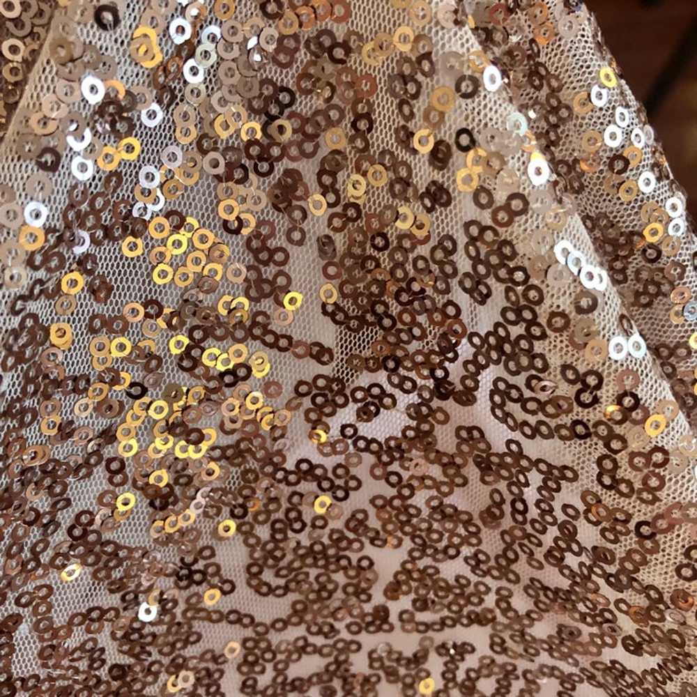 David's Bridal Rose Gold Sequin Bridesmaid Dress … - image 7