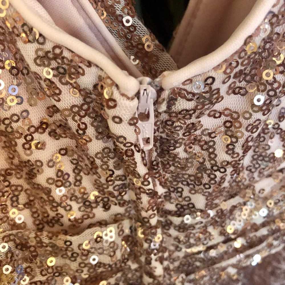 David's Bridal Rose Gold Sequin Bridesmaid Dress … - image 9