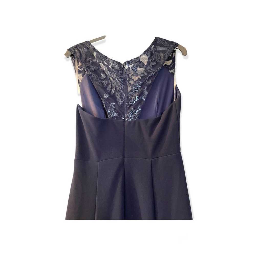 Miss Kim navy blue mermaid sequin gown with lace … - image 3