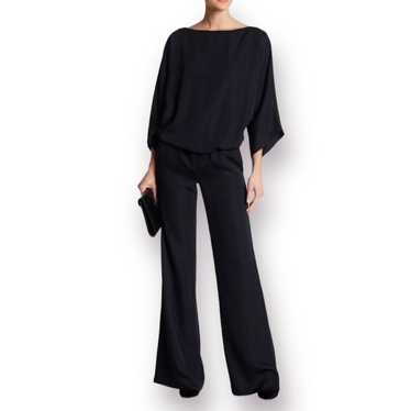 ANDREA CROCETTA Navy Blue Wide Leg Button Back Ju… - image 1