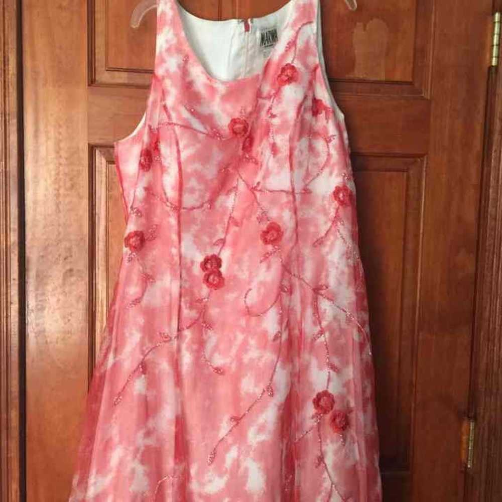 Pink floral gown prom dress - image 2