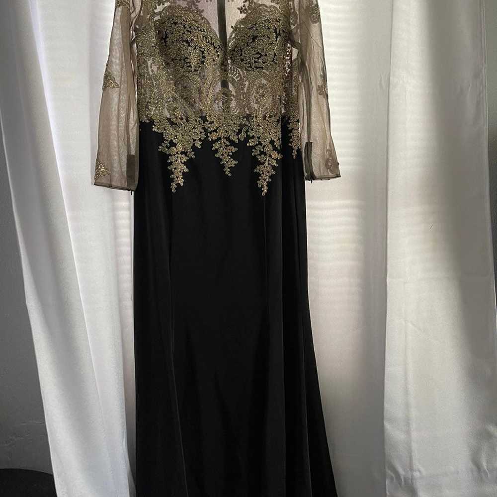 Floor Length black and gold dress - image 1