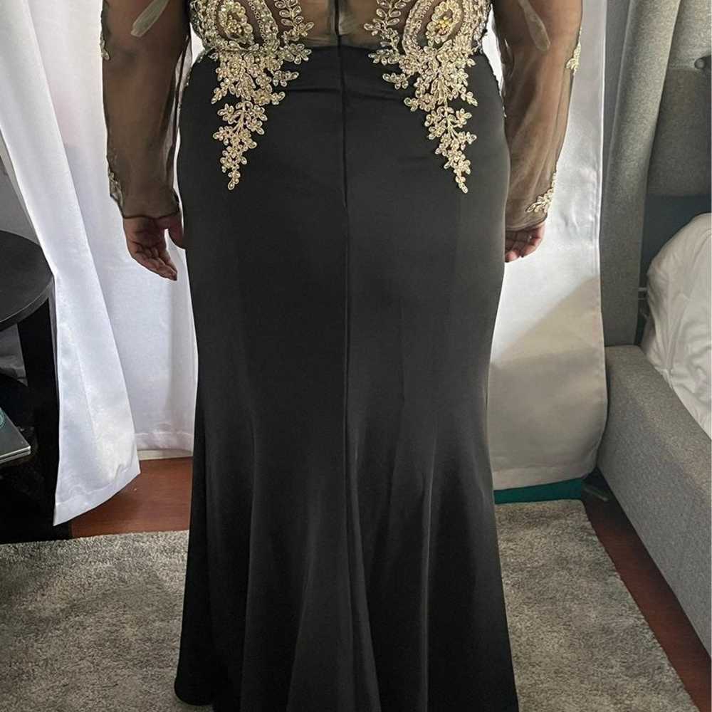 Floor Length black and gold dress - image 3