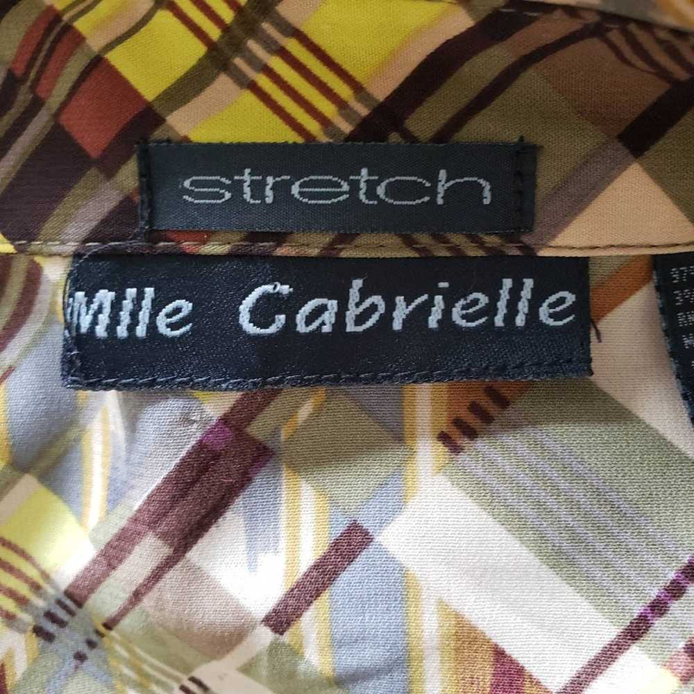 Mlle Gabrielle Stretch Plaid Green Brown Retro Mi… - image 12