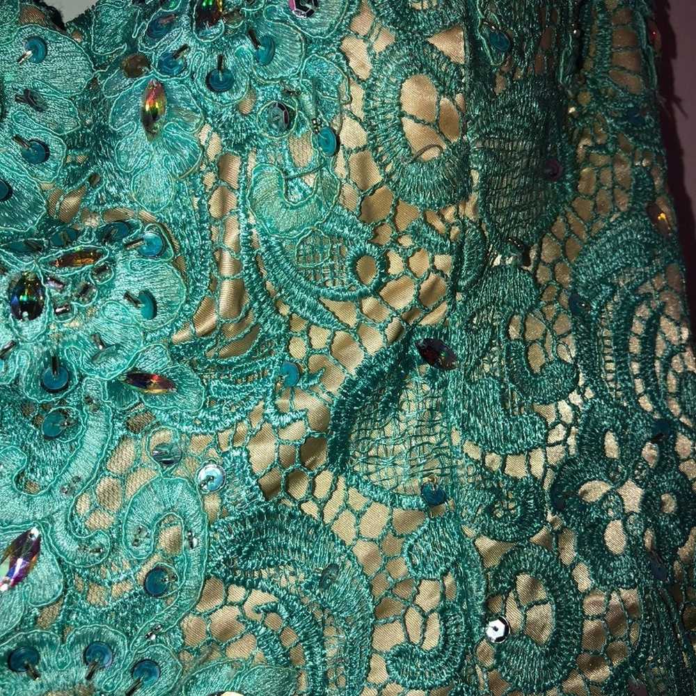 Short Sequin Strapless Dress- Light Blue - image 6