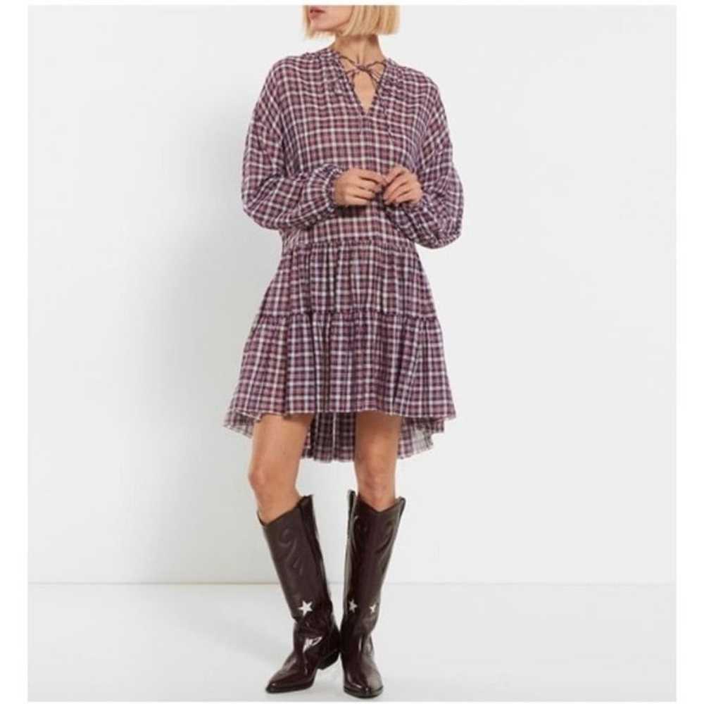THE GREAT. The Timber Dress in Mulberry Plaid Gin… - image 1