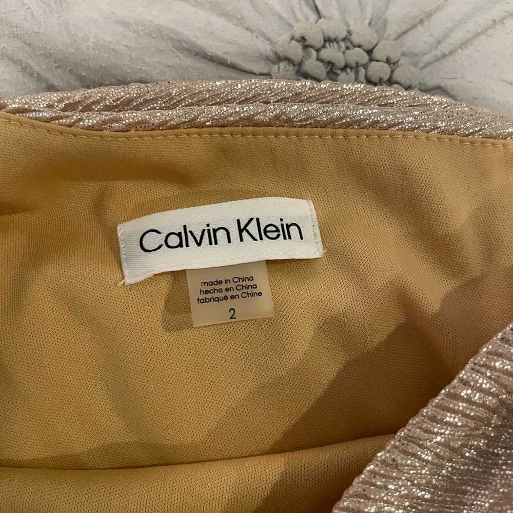 Calvin Klein One-Shoulder Metallic Gown - image 5