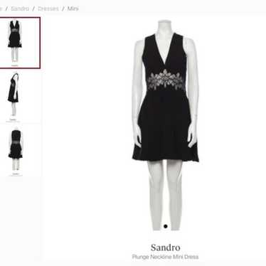 Sandro Plunge Neckline Mini Dress