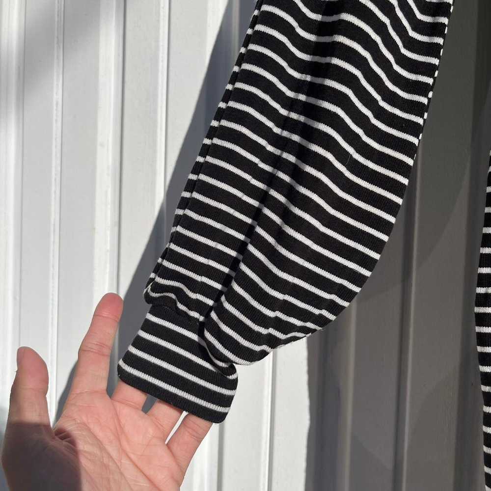 Reformation black and white striped puff sleeve m… - image 2